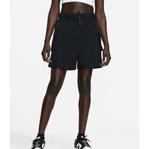 Nike Sportswear Women's Black Woven High Rise Loose Fit Shorts NWT | Size XS